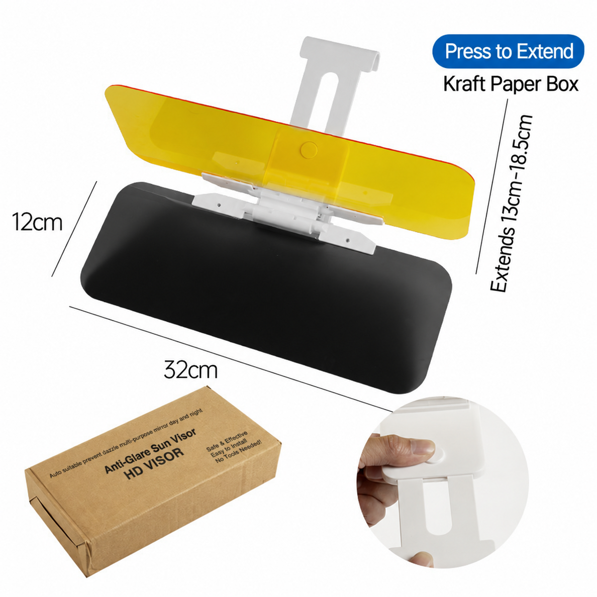 🔥Adjustable Car Anti-Glare Sun Visor • Day & Night Dual-Color Driving Shield