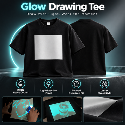 ✨Light Reactive Glow T-Shirt – Interactive Drawing Tee