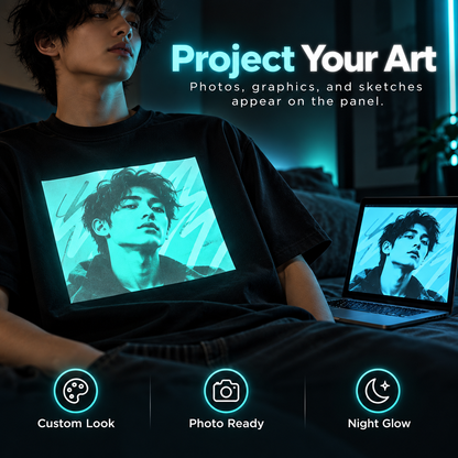 ✨Light Reactive Glow T-Shirt – Interactive Drawing Tee