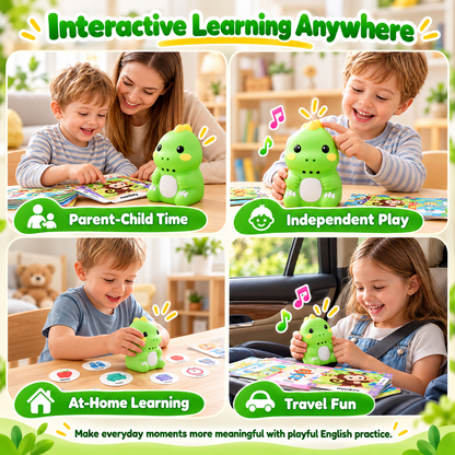 ✨Talking Dinosaur English Learning Toy for Toddlers – 600+ Words, Flashcards & Picture Stickers🦖