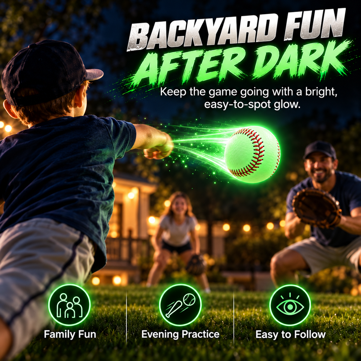 ✨Night Glow Baseball – Bright, Durable & Ready for After-Dark Play