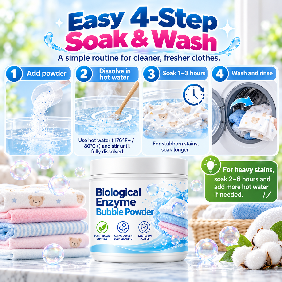 ✨Enzyme Laundry Soak – Deep Clean & Fabric Brightener