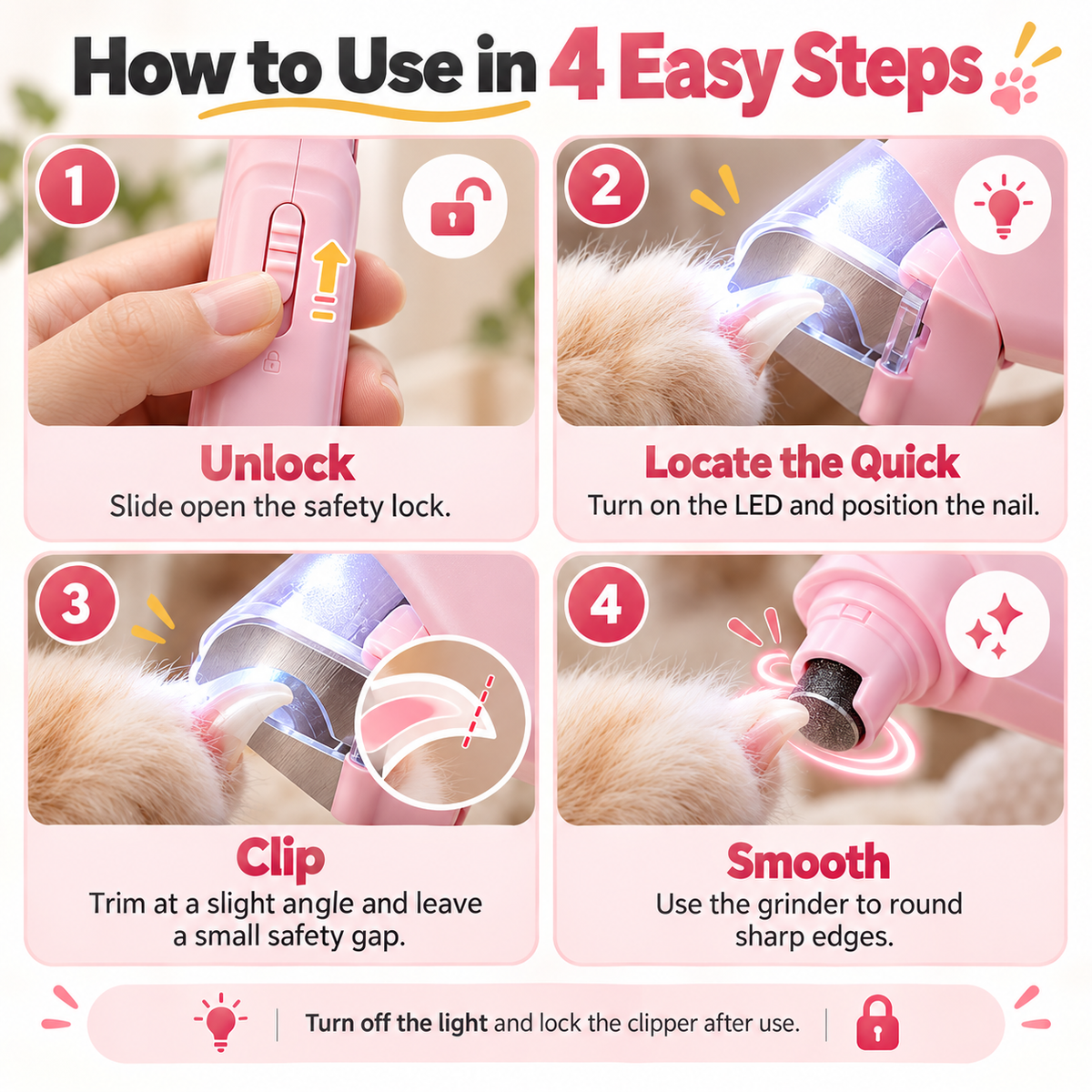 ✨2-in-1 LED Pet Nail Clipper & Grinder🐱