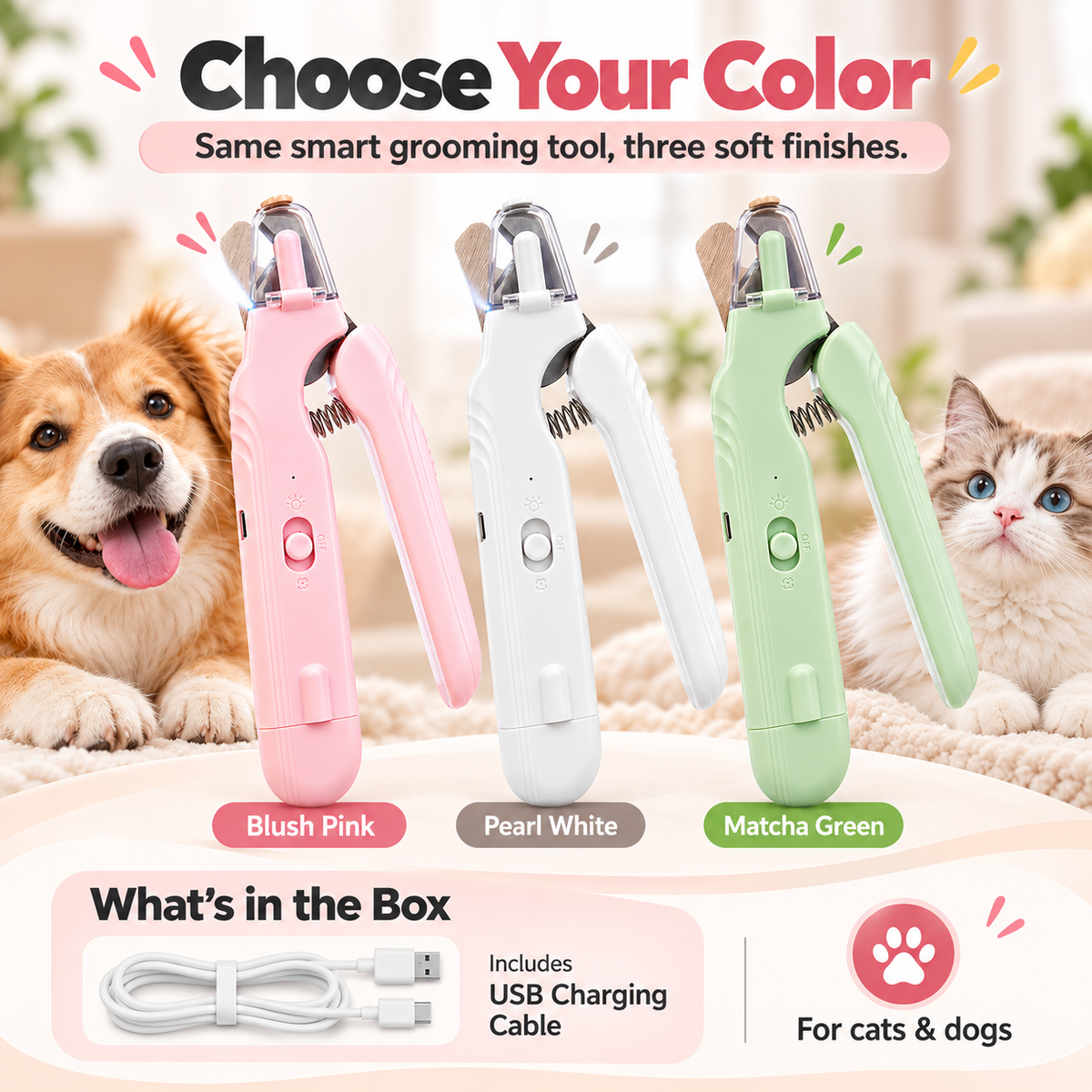 ✨2-in-1 LED Pet Nail Clipper & Grinder🐱