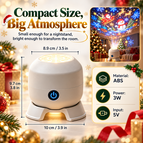 ✨Christmas Rotating Projector Light – 8 Festive Scenes🎄