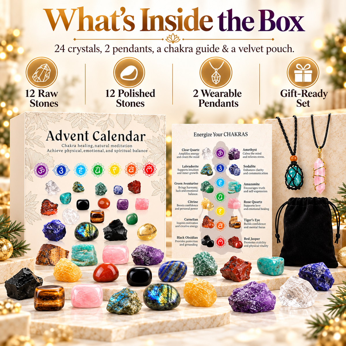 ✨24-Day Chakra Crystal Advent Calendar🔮