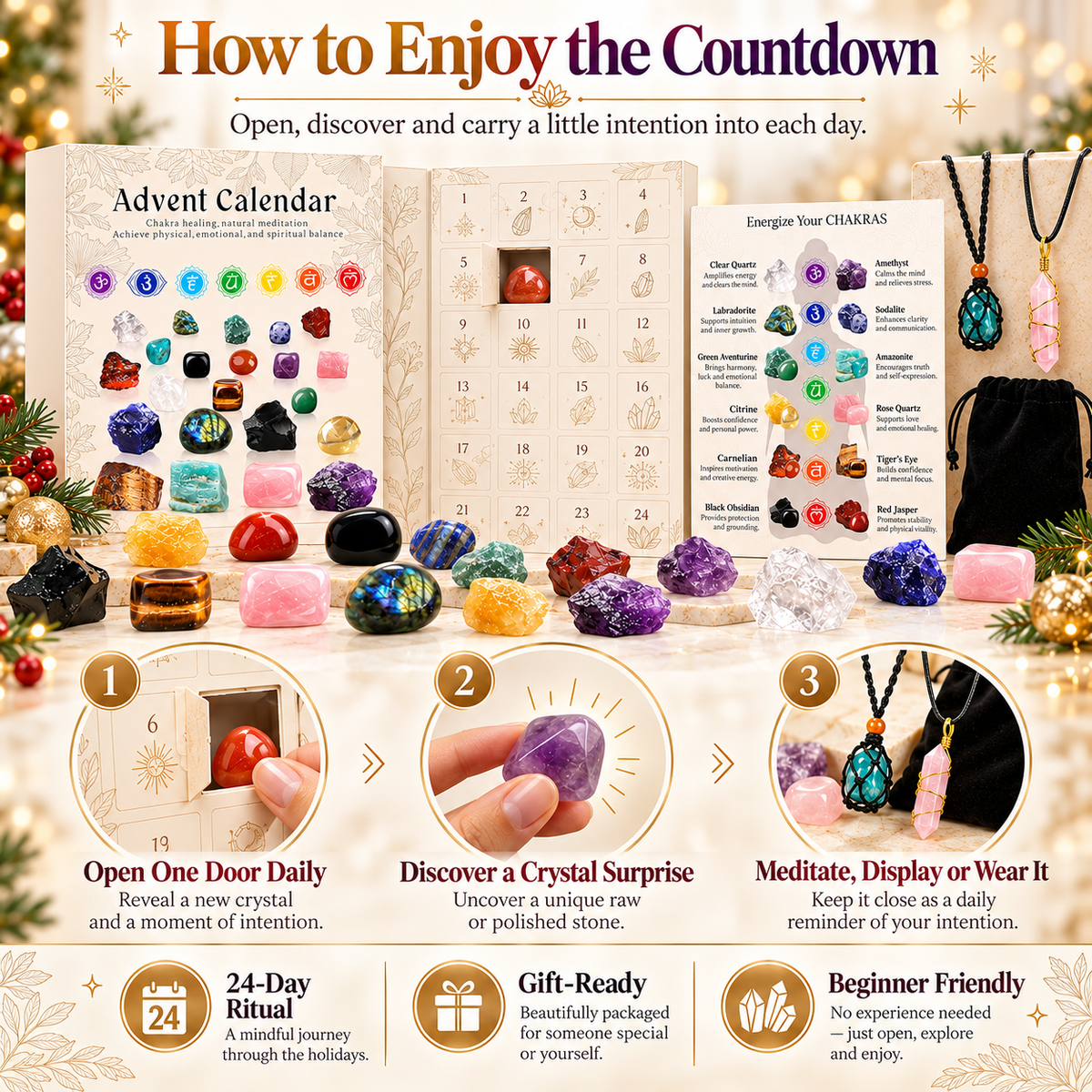 ✨24-Day Chakra Crystal Advent Calendar🔮