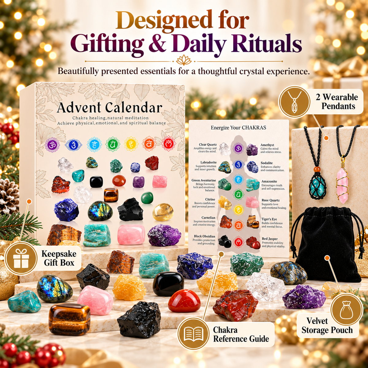 ✨24-Day Chakra Crystal Advent Calendar🔮