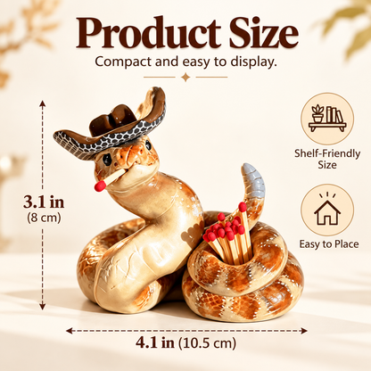 ✨Handmade Cowboy Matchstick Holders with Hat Striker — Rattlesnake Decor🐍