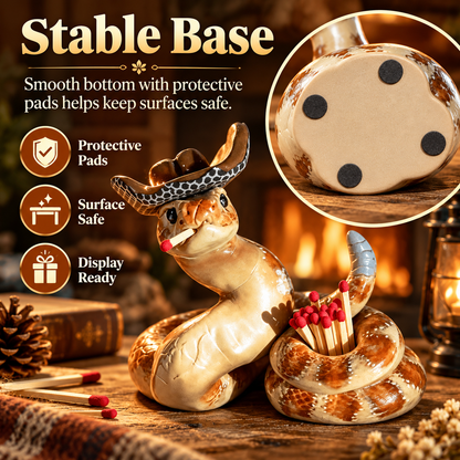 ✨Handmade Cowboy Matchstick Holders with Hat Striker — Rattlesnake Decor🐍