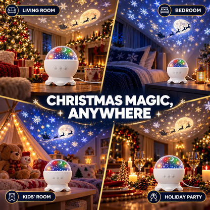 ❤️Christmas Sky Projector – 360° Snow & Santa Light Show