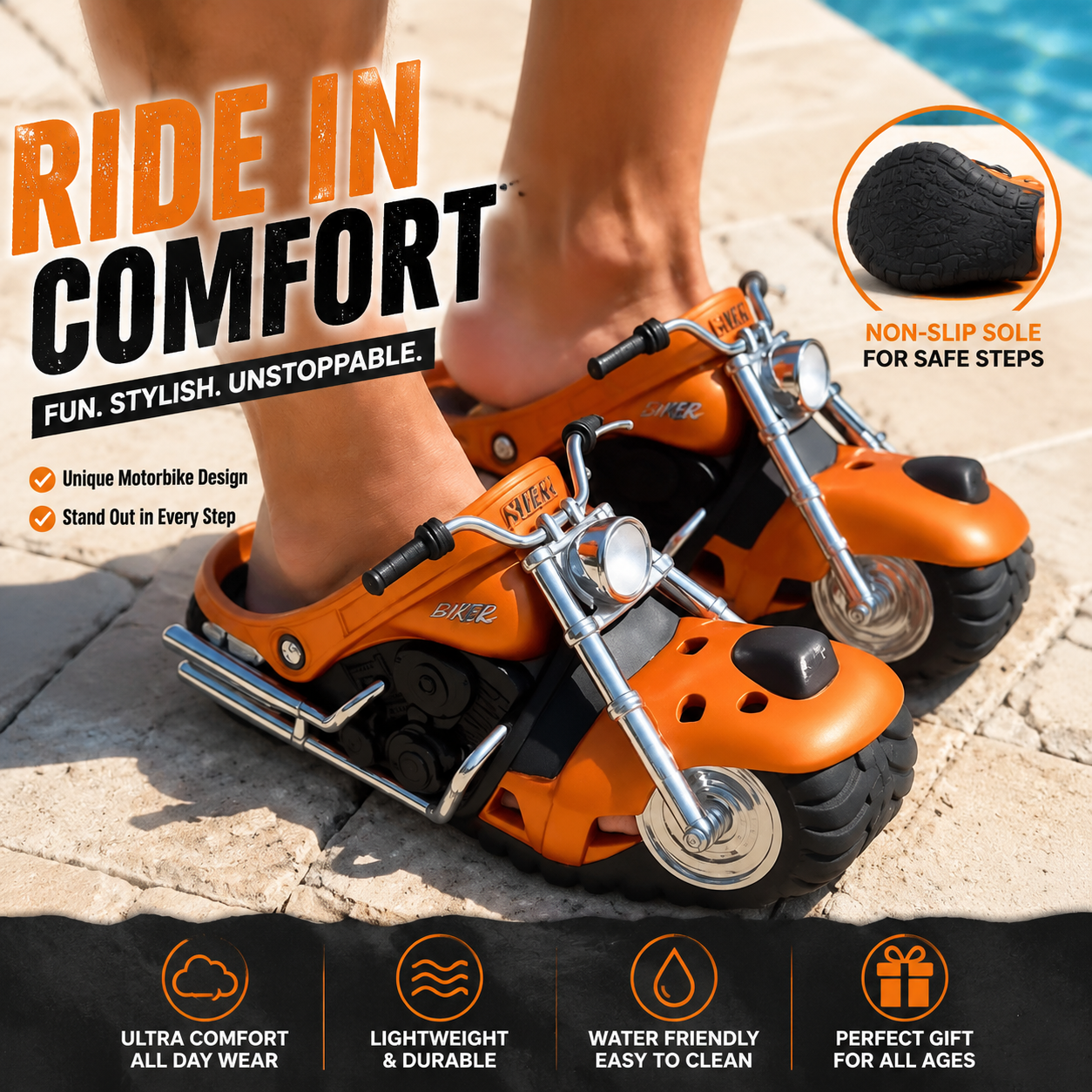 🔥🏍️ Ride-On Motorcycle Slippers™🔥