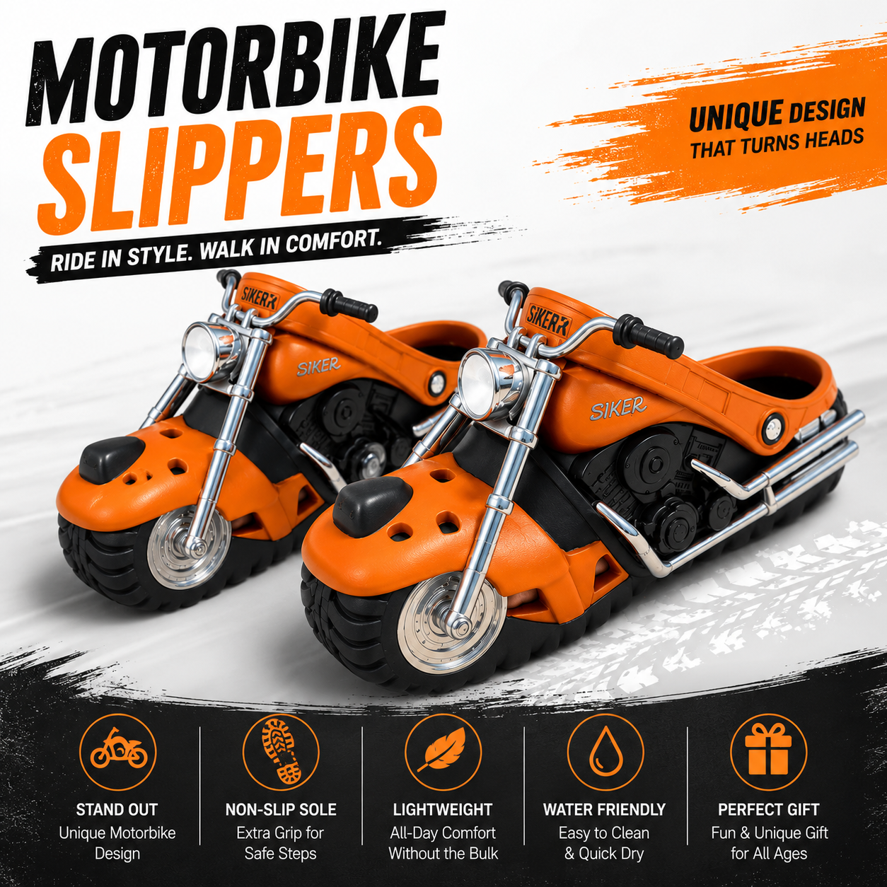 🔥🏍️ Ride-On Motorcycle Slippers™🔥