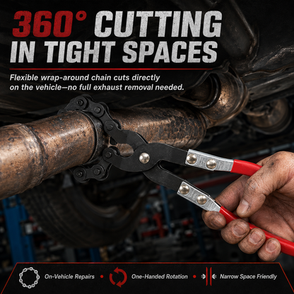 ✨Exhaust Cutter, Cuts 3/4" to 3-1/4" Pipe, Durable Chain Cutter Tool⚡