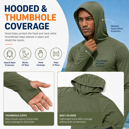 🔥Men's UPF 50+ Sun Shirt, UV Protection Hoodie --BUY 2 FREE SHIPPING