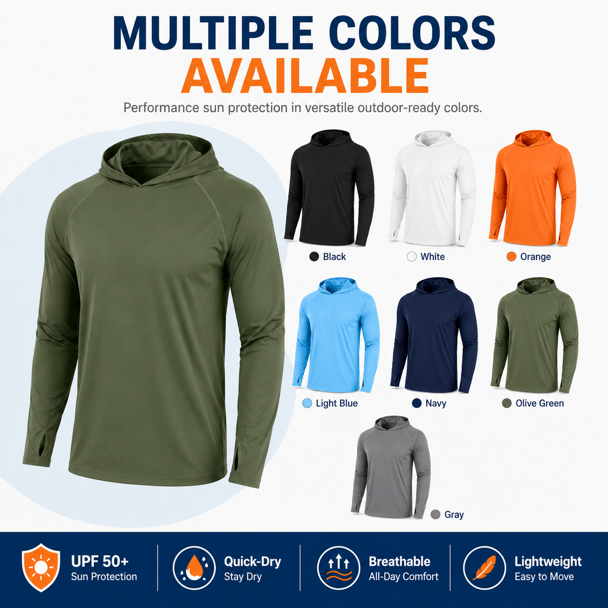 🔥Men's UPF 50+ Sun Shirt, UV Protection Hoodie --BUY 2 FREE SHIPPING