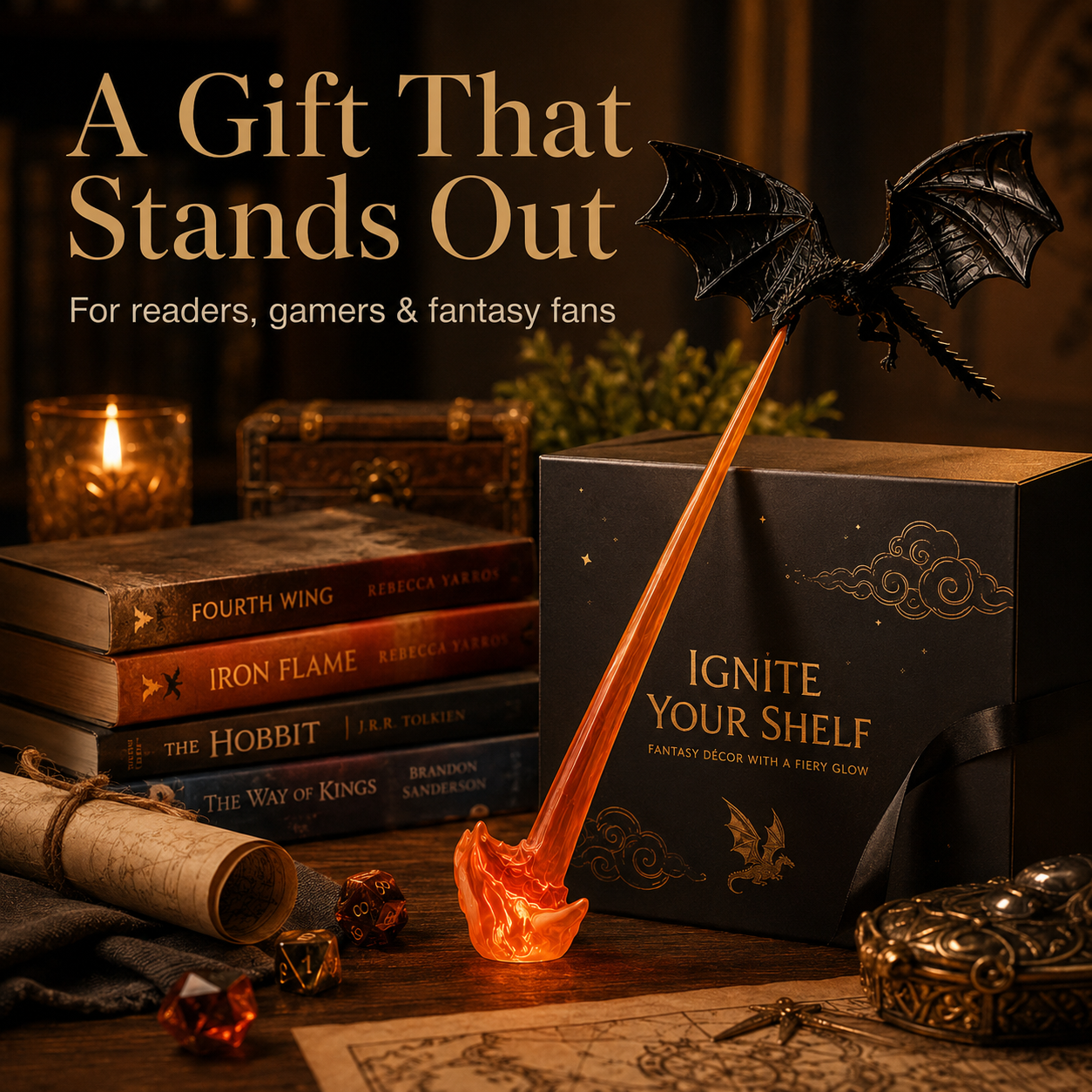 ✨Fire-Breathing Dragon Bookends（Bright style）