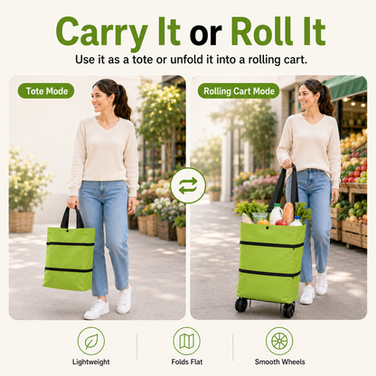 ✨LAST DAY 50% OFF-2 in 1 Lightweight Collapsible Shopping Cart