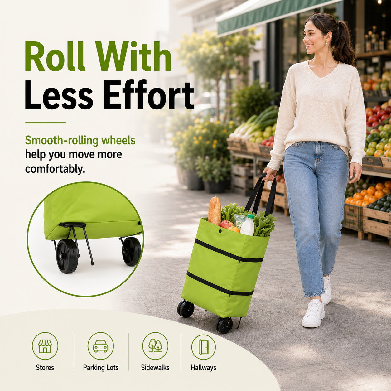 ✨LAST DAY 50% OFF-2 in 1 Lightweight Collapsible Shopping Cart