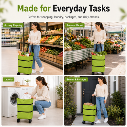 ✨LAST DAY 50% OFF-2 in 1 Lightweight Collapsible Shopping Cart