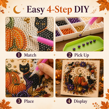 🔥👻 Halloween Pearl Art DIY Kit – Turn Tiny Pearls into Spooky-Cute Magic