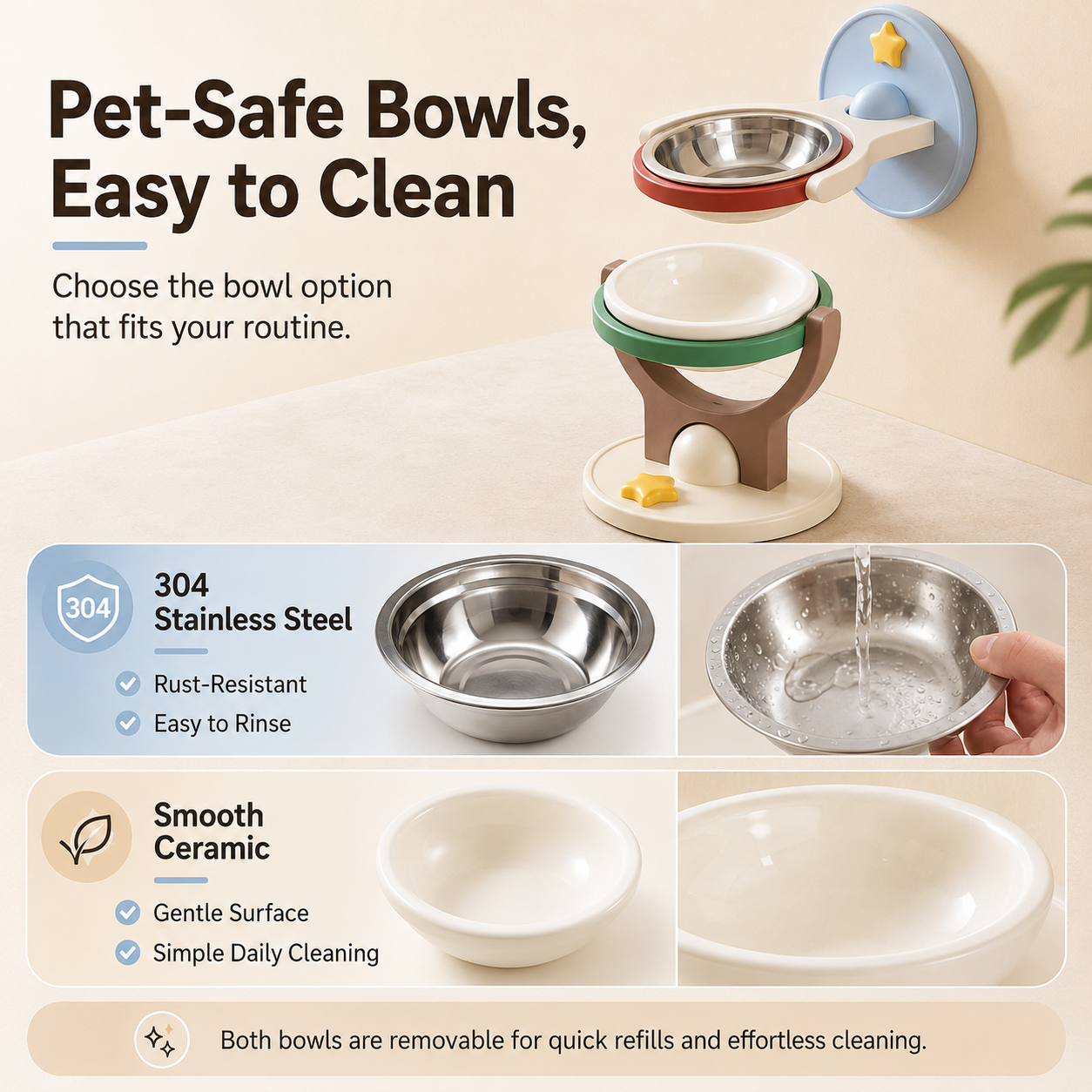 🔥2-in-1 Wall Mounted & Elevated Cat Bowl