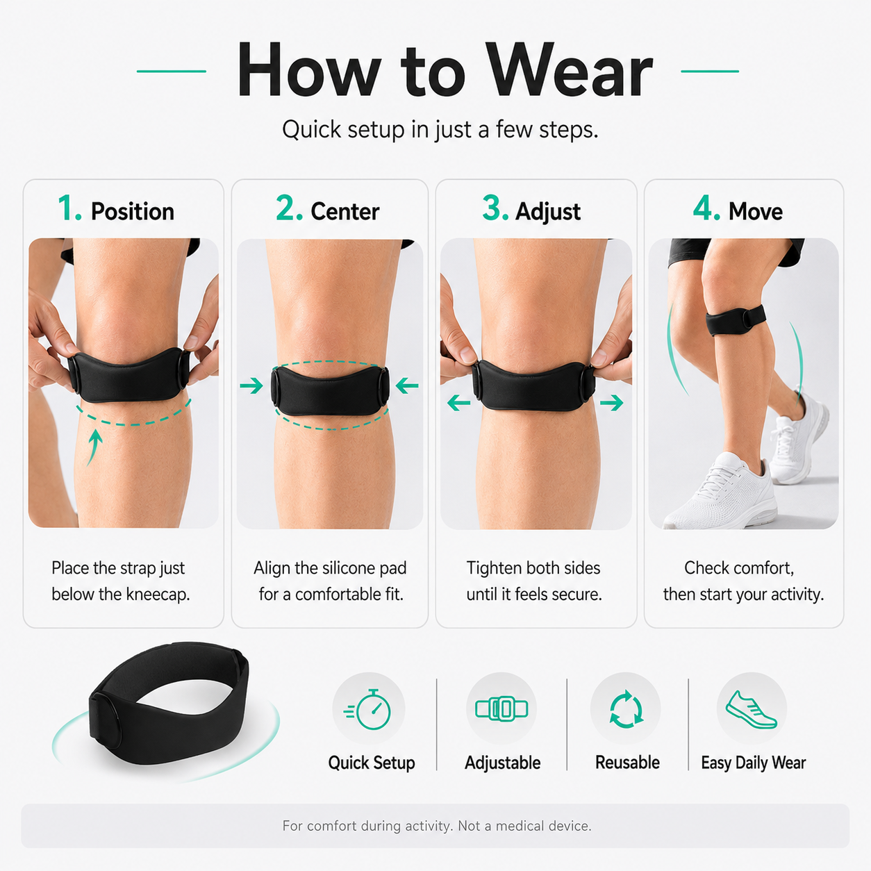 ✨Patellar Tendon Support Strap , Adjustable Patella Knee Brace