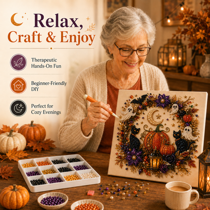 🎖️👻 Halloween Pearl Art DIY Kit – Turn Tiny Pearls into Spooky-Cute Magic