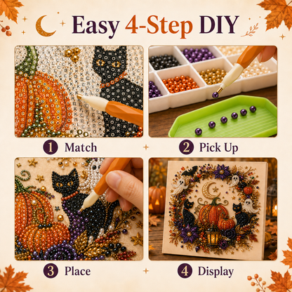 🎖️👻 Halloween Pearl Art DIY Kit – Turn Tiny Pearls into Spooky-Cute Magic
