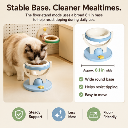 ✨2-in-1 wall-mounted/elevated cat bowl