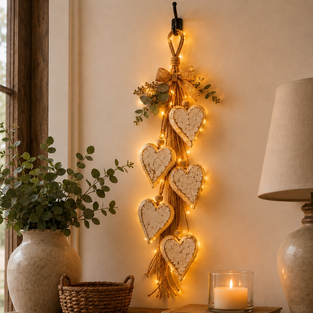 🔥🤎 Hanging Heart Wall Decor