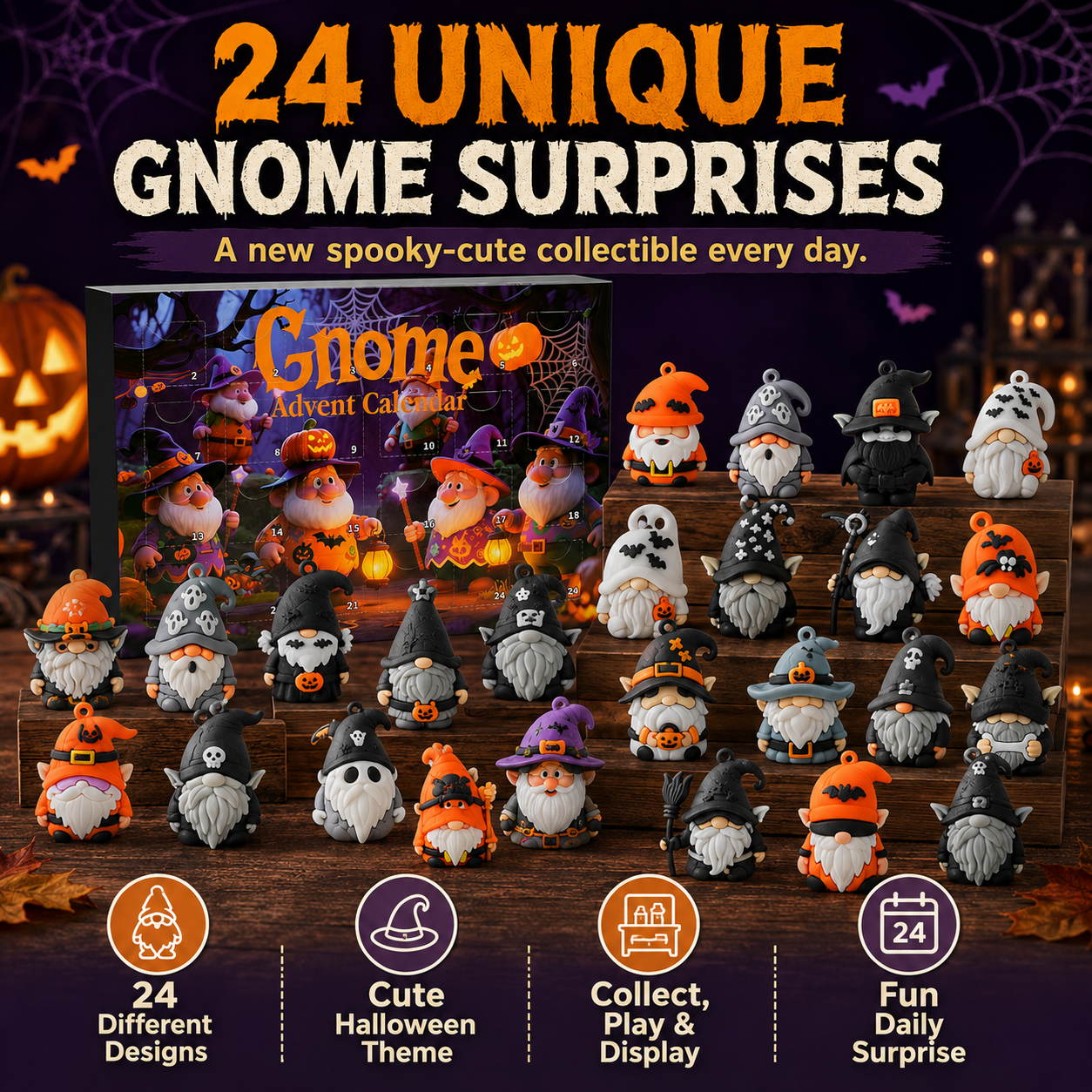 ✨2026 Gnome Advent Calendar,Halloween Countdown Advent Calendar(3D NOT Acrylic)