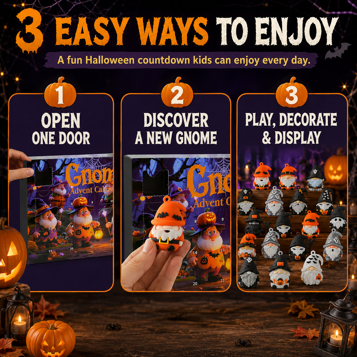 ✨2026 Gnome Advent Calendar,Halloween Countdown Advent Calendar(3D NOT Acrylic)