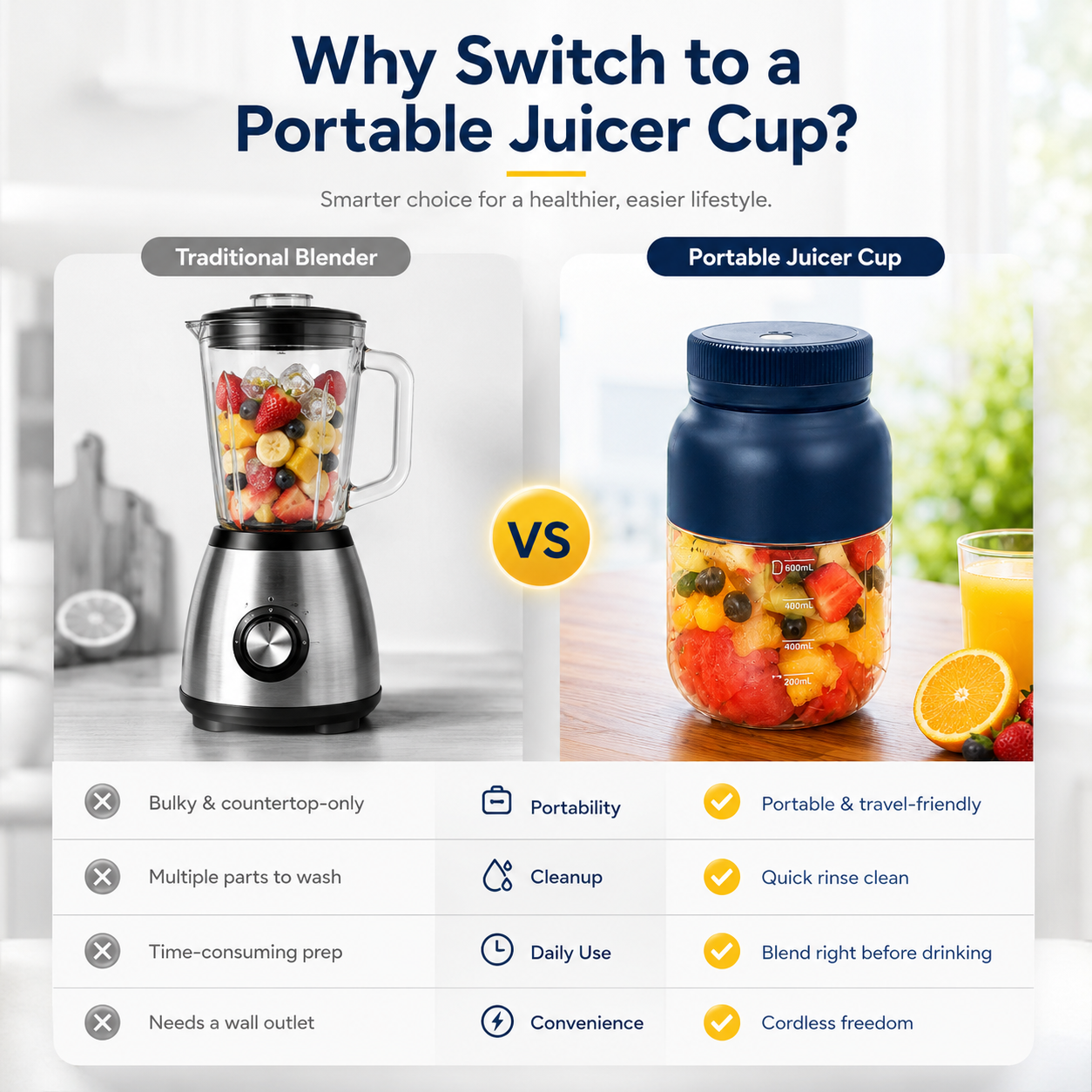 ✨Portable Electric Juicer Cup Blend Fresh. Drink Anywhere.