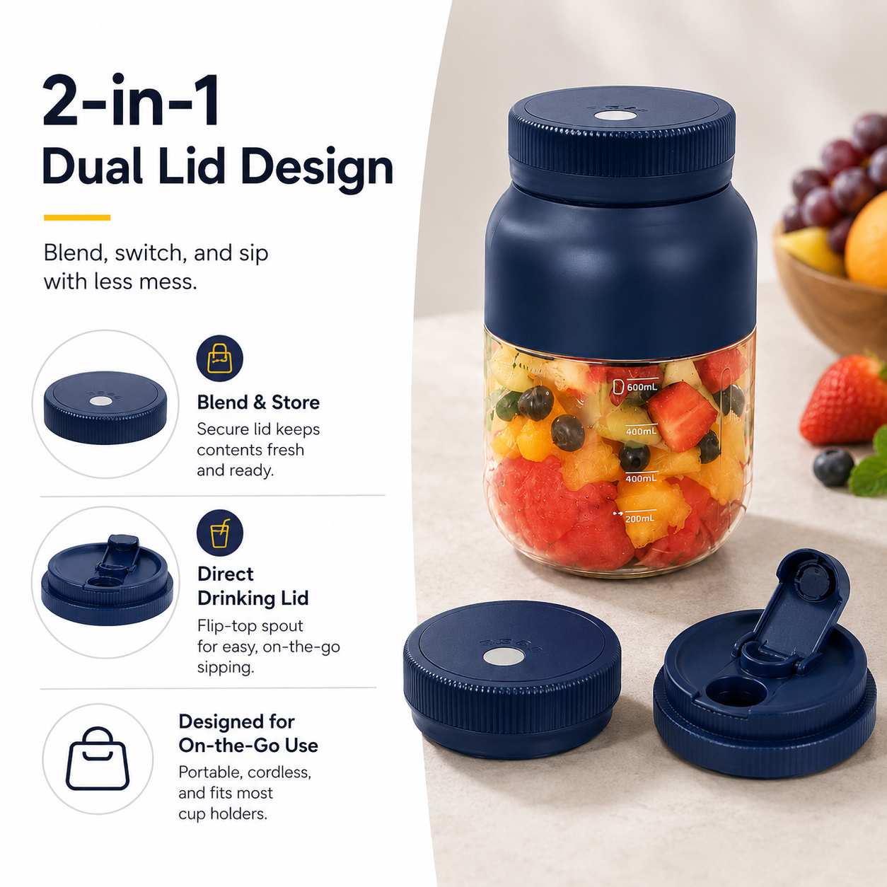 ✨Portable Electric Juicer Cup Blend Fresh. Drink Anywhere.