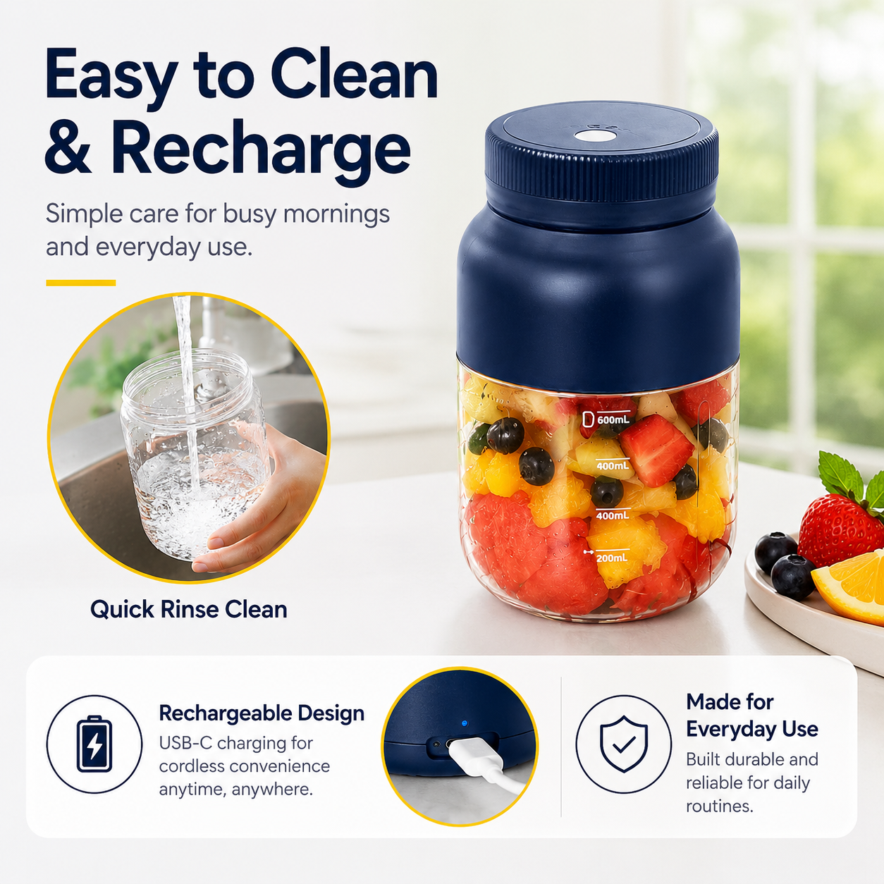 ✨Portable Electric Juicer Cup Blend Fresh. Drink Anywhere.