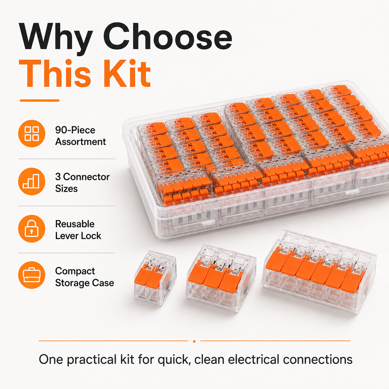 ✨90/80/75 PCS Lever Wire Connecter Kit🛠️