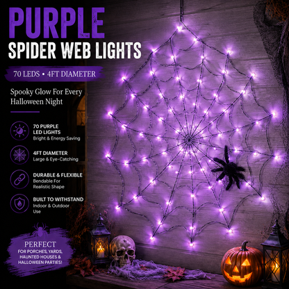 🔥🎃 Halloween LED Giant Spider Web Light