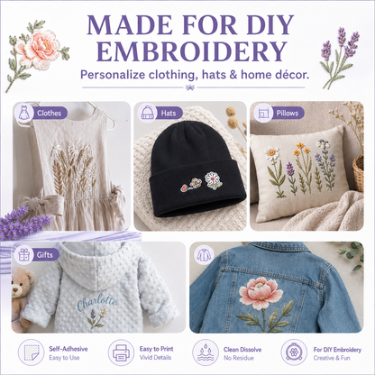✨Sticky Water Soluble Embroidery Stickers