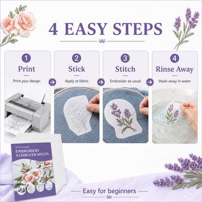 ✨Sticky Water Soluble Embroidery Stickers
