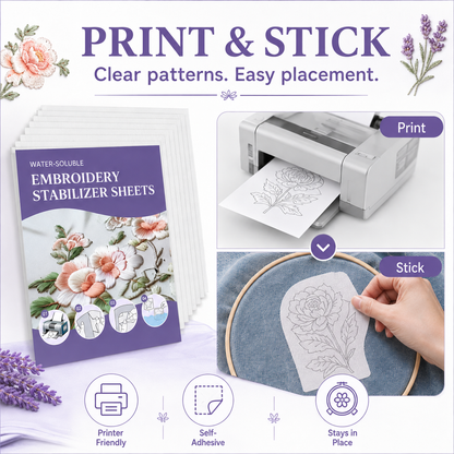 ✨Sticky Water Soluble Embroidery Stickers
