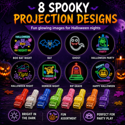 ✨36-Pack Halloween LED Projection Finger Lights –  Trick-or-Treat & Goody Bag Fillers
