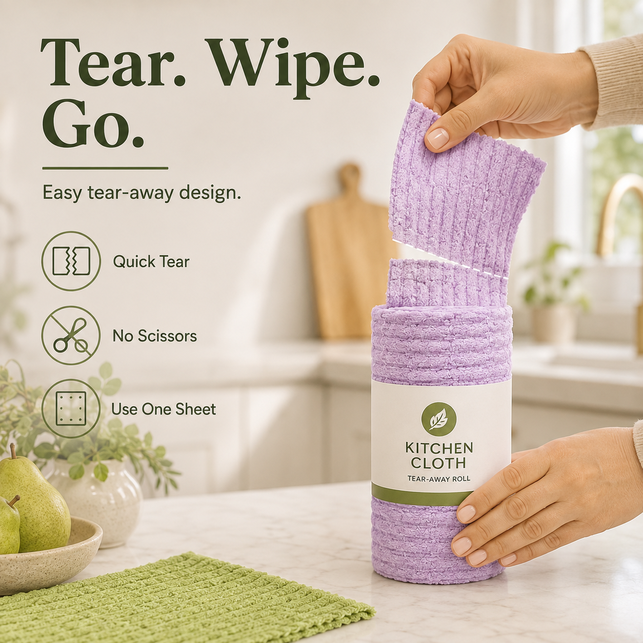 ✨Hand-torn rags and bamboo towel rolls