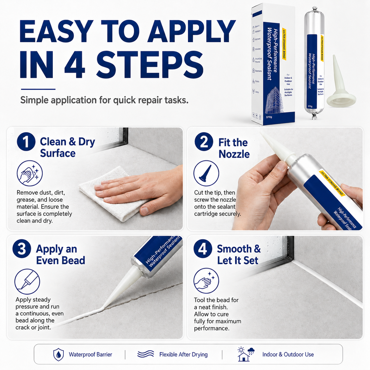 🔥Waterproof Silicone Sealant for Roof & Leak Repair(📦Buy 2 Free Shipping)