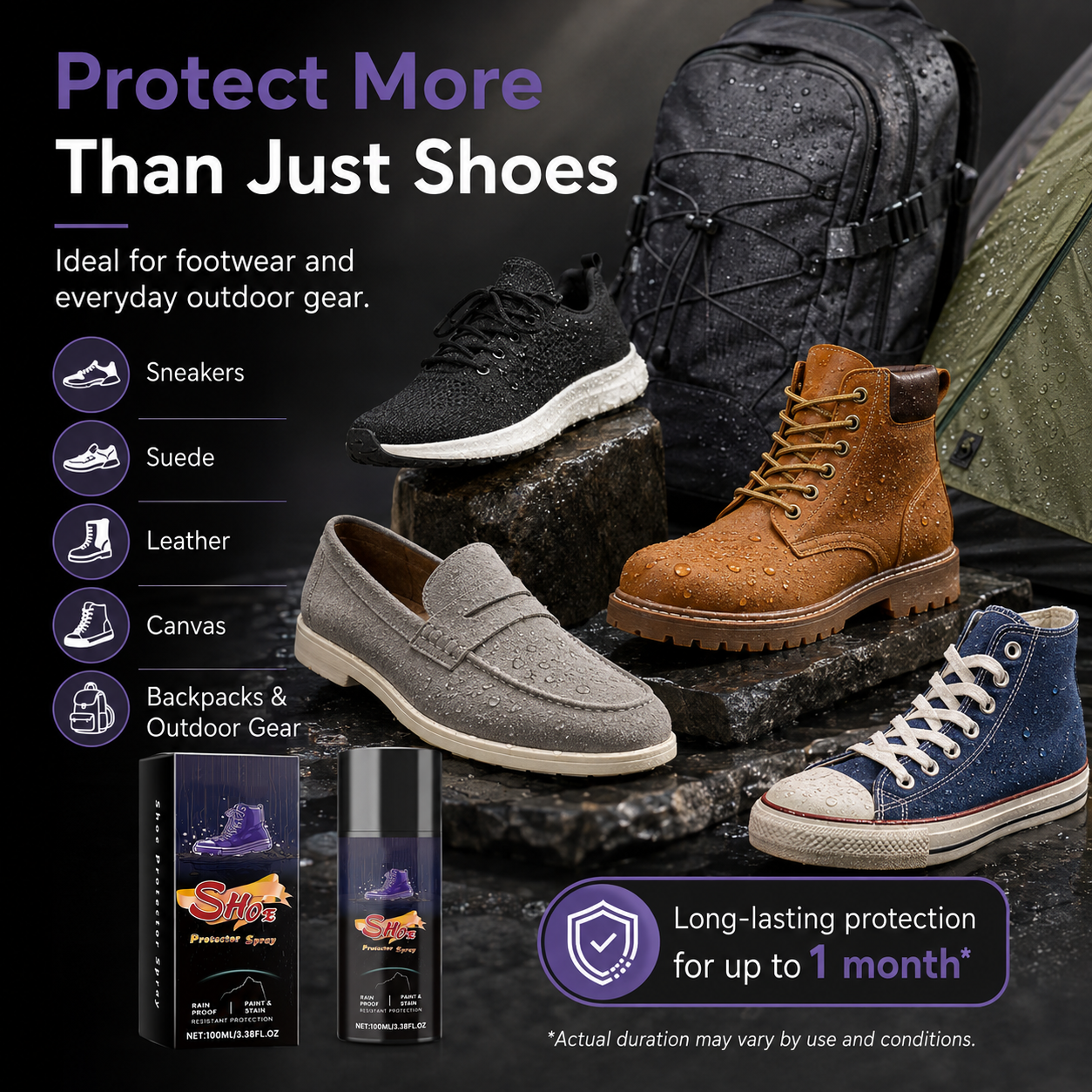 🔥Shoe Protector Spray, Rain & Stain Waterproof Nano Protection