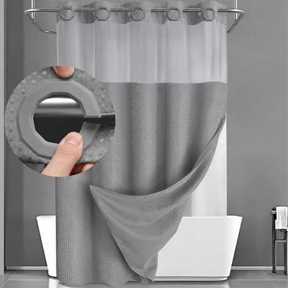 🔥No Hook Shower Curtain with Snap in Liner