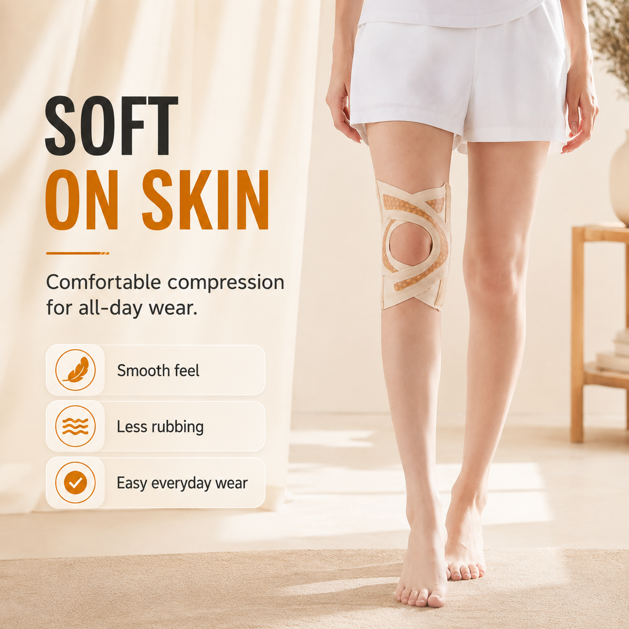 ✨V-shaped cross-compression sports knee brace