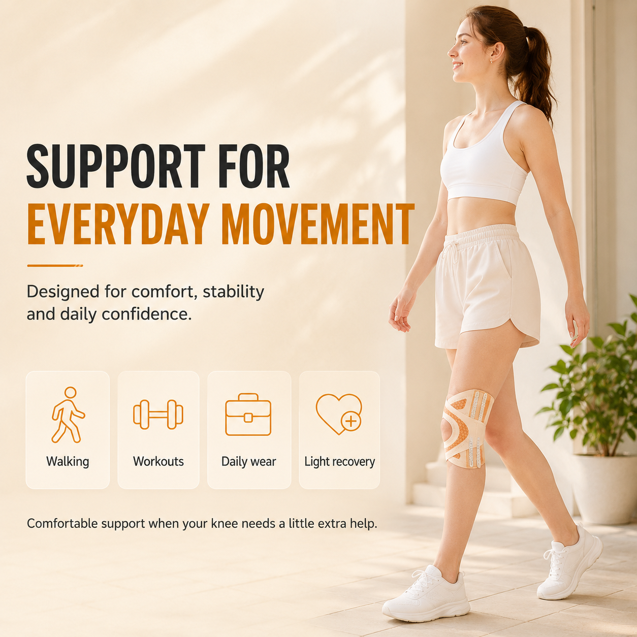 ✨V-shaped cross-compression sports knee brace