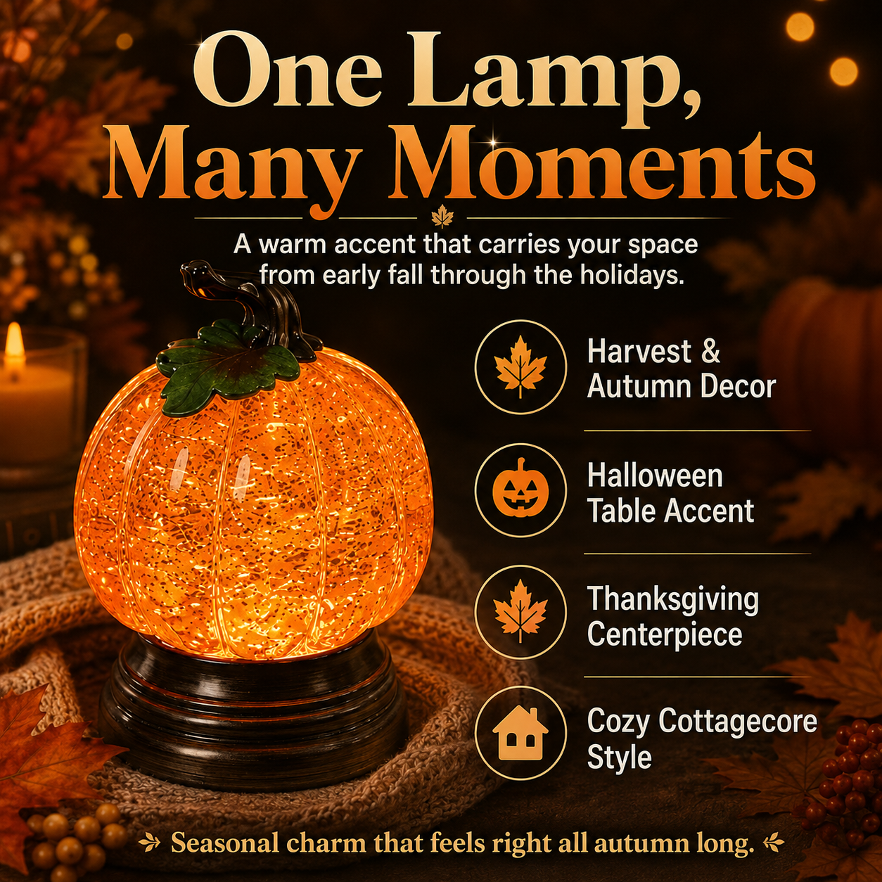 ✨ EARLY HALLOWEEN 49% OFF 🎃Glitter Lighted Pumpkin Snow Globe