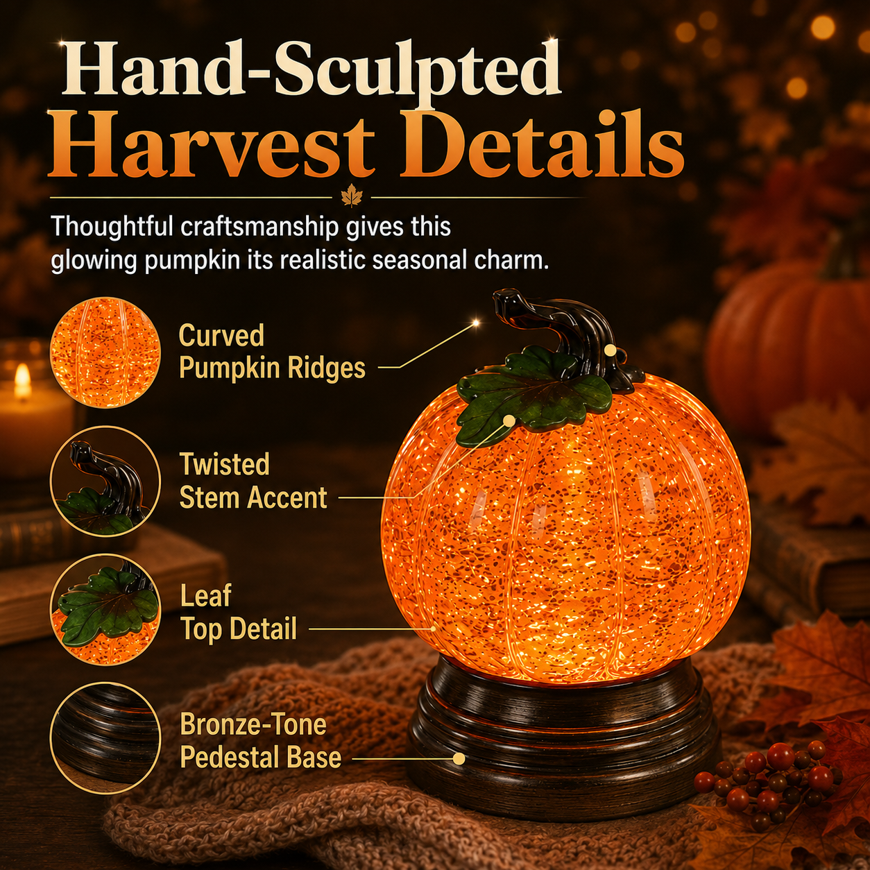 ✨ EARLY HALLOWEEN 49% OFF 🎃Glitter Lighted Pumpkin Snow Globe